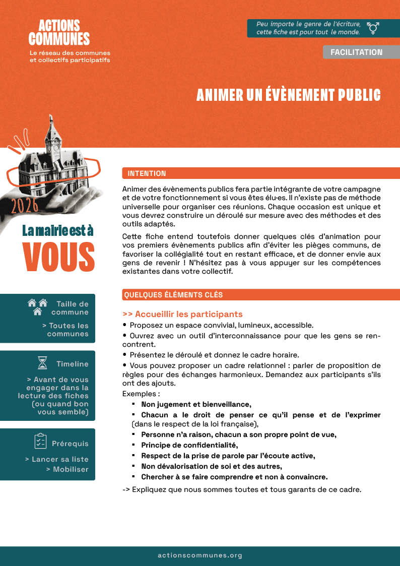 Animer un évènement public